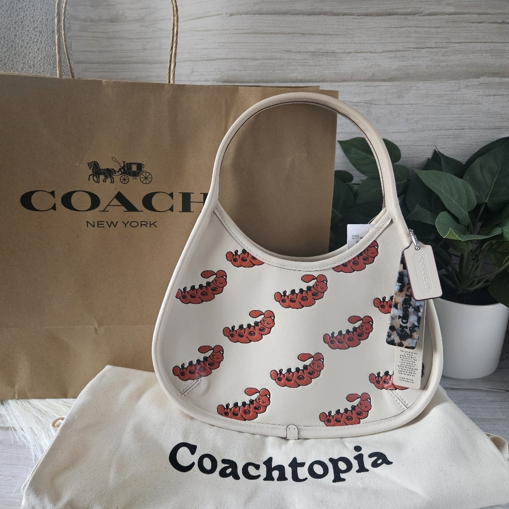 Coach Ergo Bag In Coachtopia Leather rare Sleepy Caterpillar Print with dust and